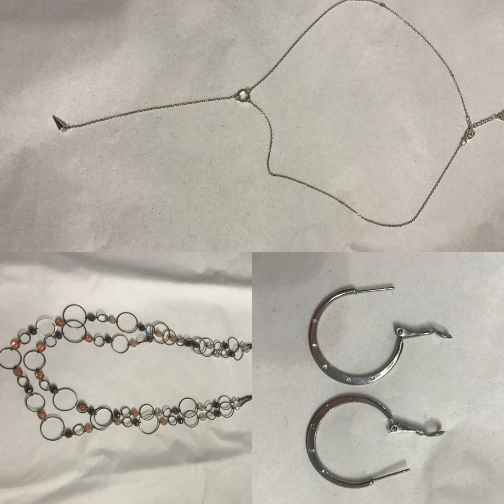 ‼️TWO Necklaces and Hoop Earrings ‼️